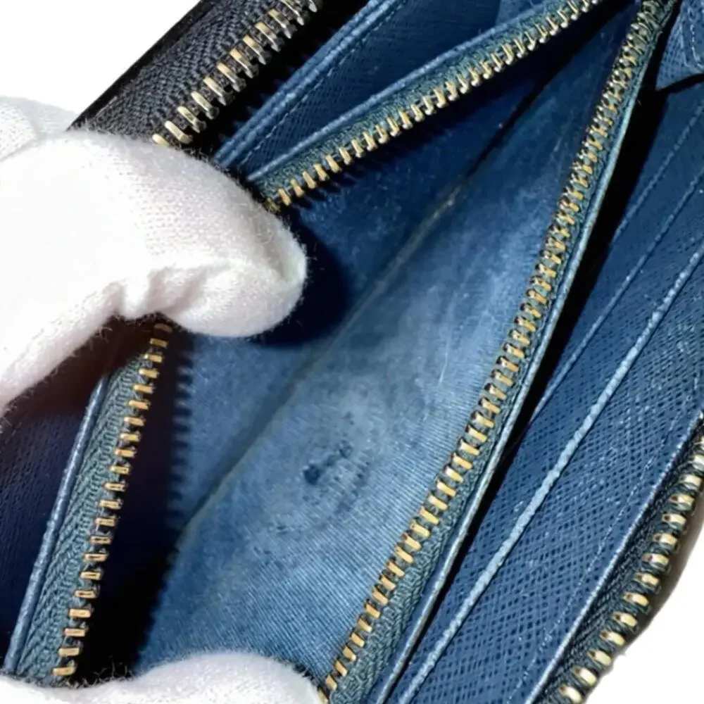 AUTHENTIC REWORKED Prada Saffiano Zippy Wallet- REDYED COND